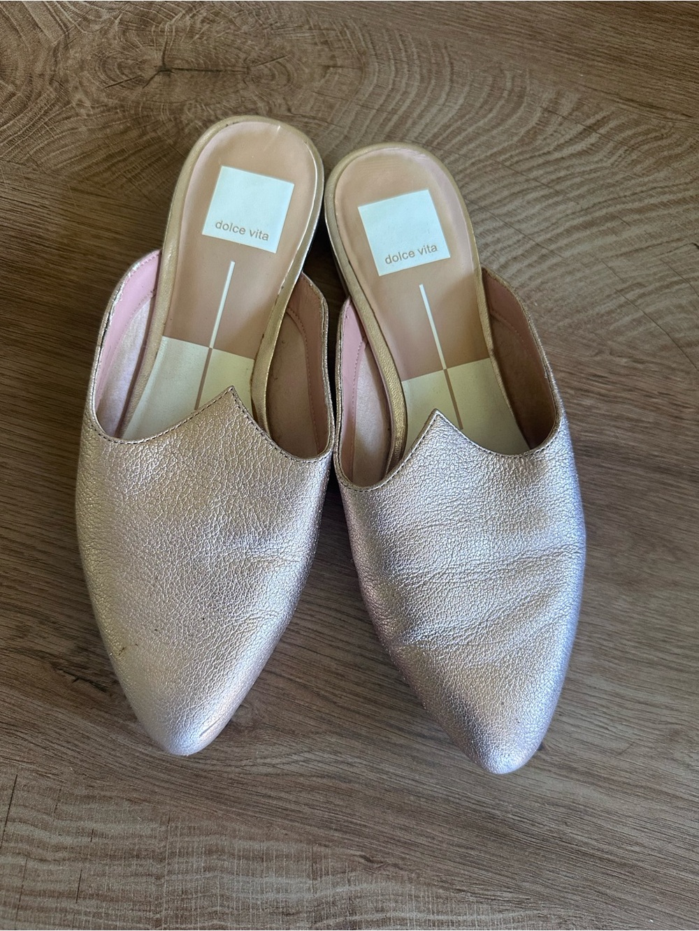 Dolce Vita Metallic Rose Slip-On Pointed Mules - Picture 2 of 2